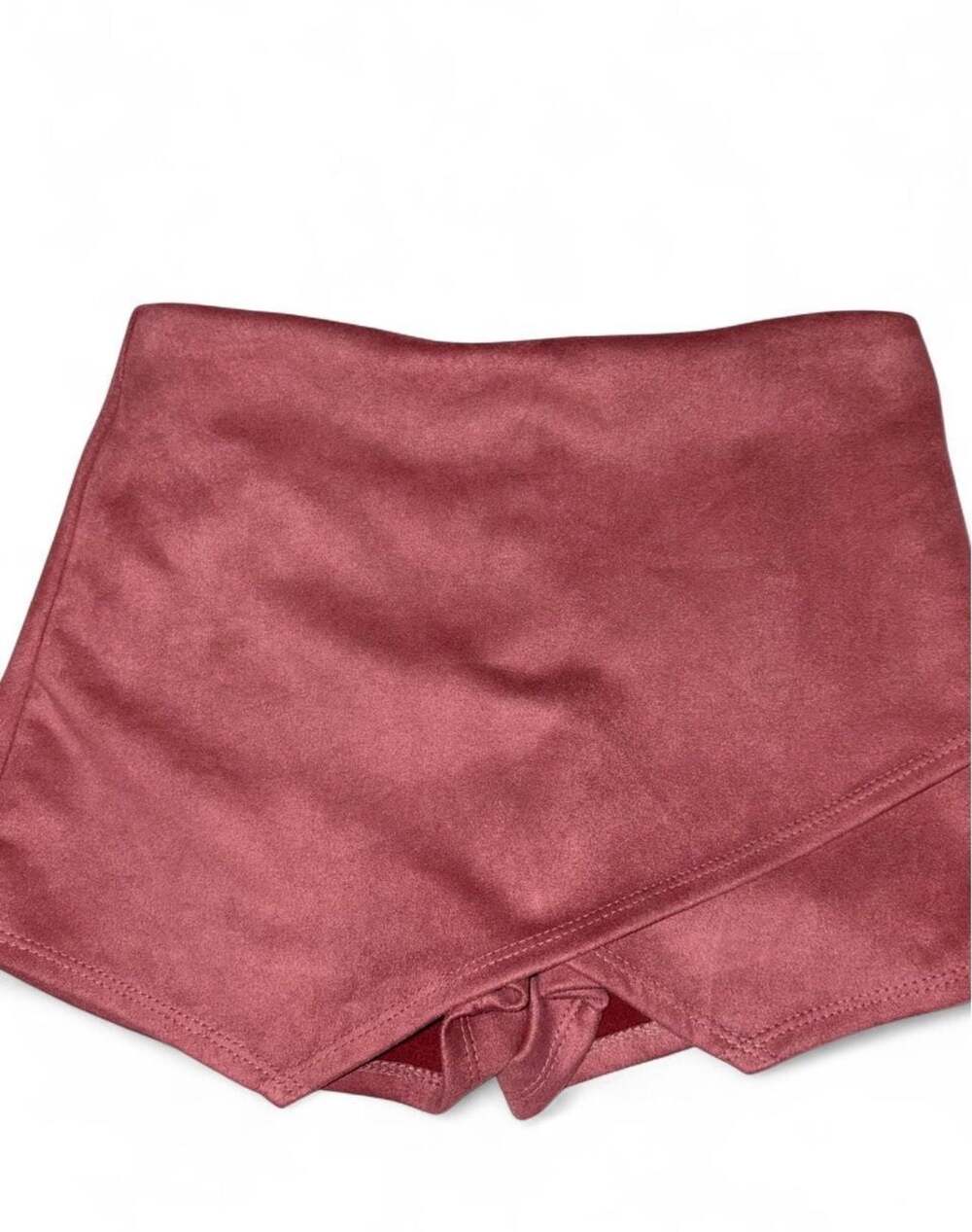 Blue Blush Mauve Faux Suede Envelope Skort